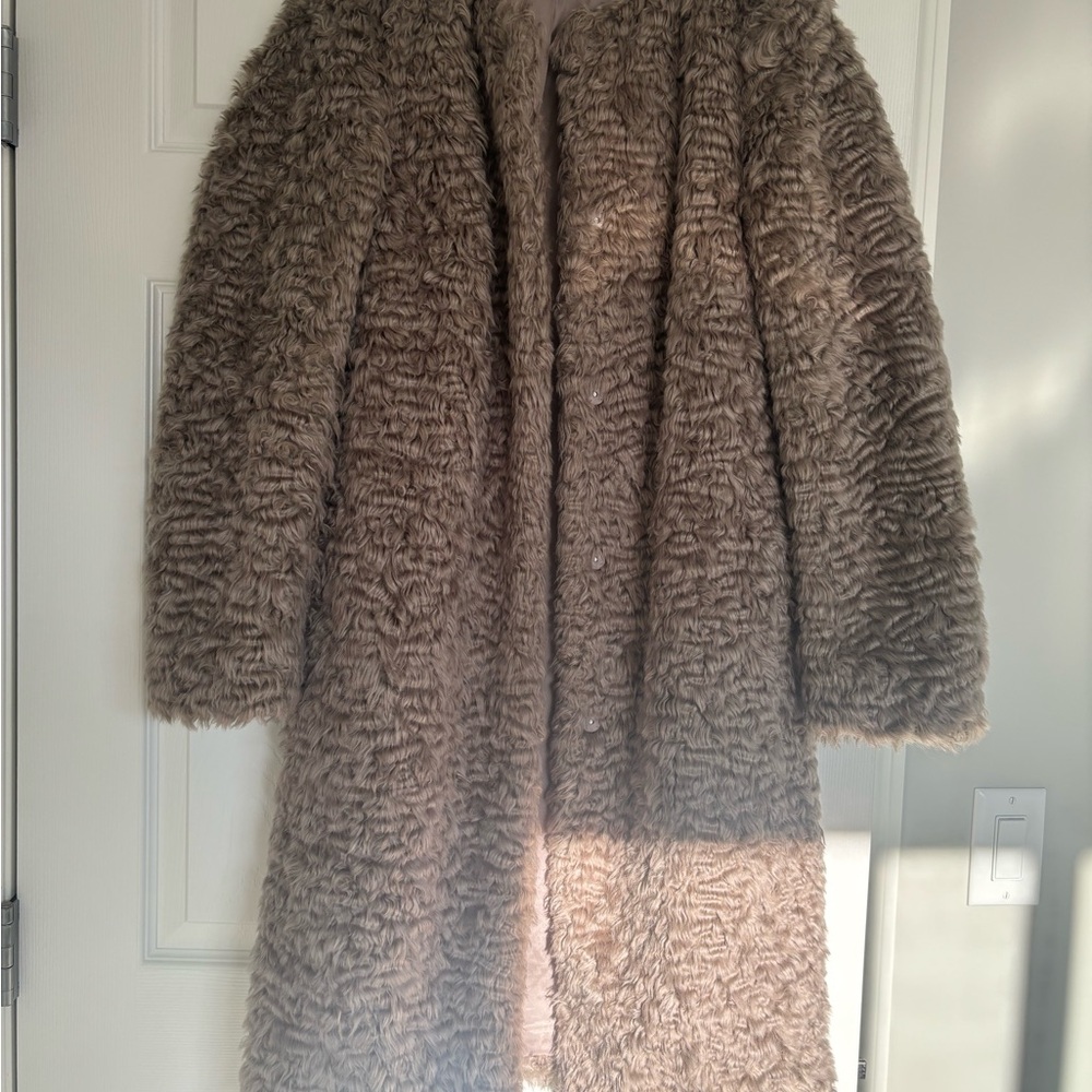 H&M Brown Faux Fur Coat